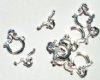 5 Sets of 13mm Silver Plated Bow Toggles